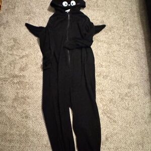 Black Cat Hooded Footie Onesie